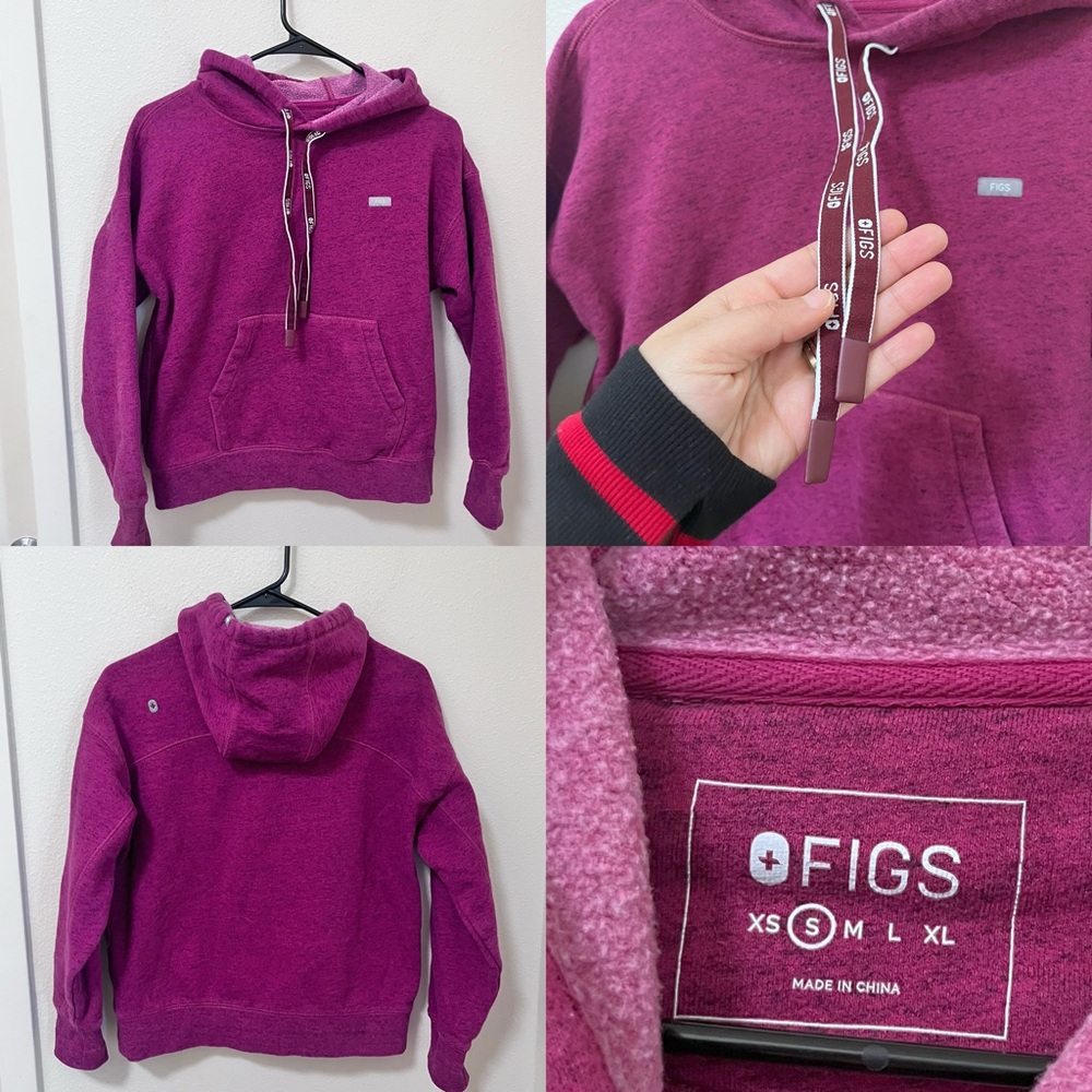 •FIGS• Hoodie Dark Magenta Size Small PO# 2100